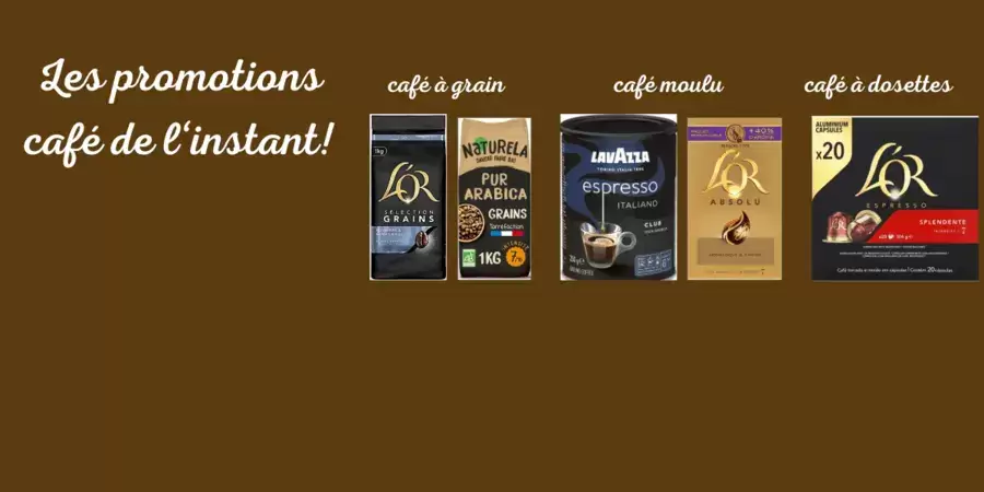 miniature de 5 types de café en promotion