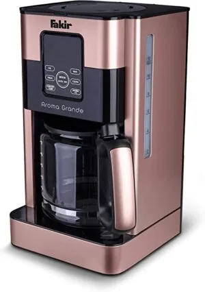 Fakir Cafetière aromatique 9232001 Aroma Grande avec théière en verre, écran tactile, indicateur de niveau d'eau, jusqu'à 12 tasses, rose 1000 W